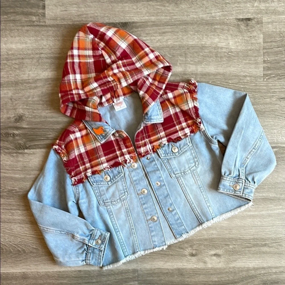 Wonder Nation fall plaid toddler girls denim jacket